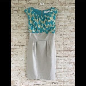 TRINA TURK COWLl NECK SHINNY SHEATH DRESS SIZE 4